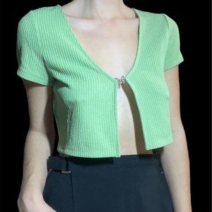 Women's Green Crop-top